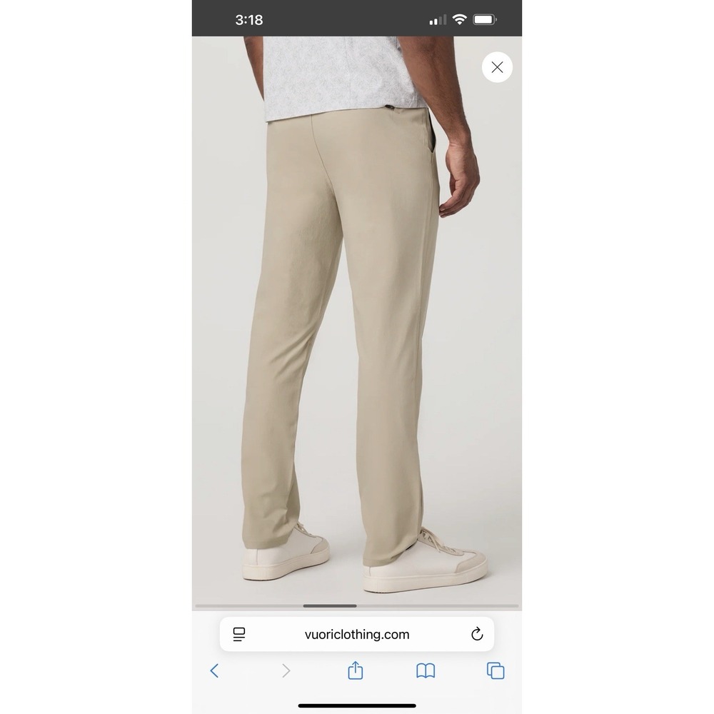 Vuori Cascade Tech Chino Pants Athletic Slim Fit Mens  33x27 Dark Gray - Picture 14 of 15